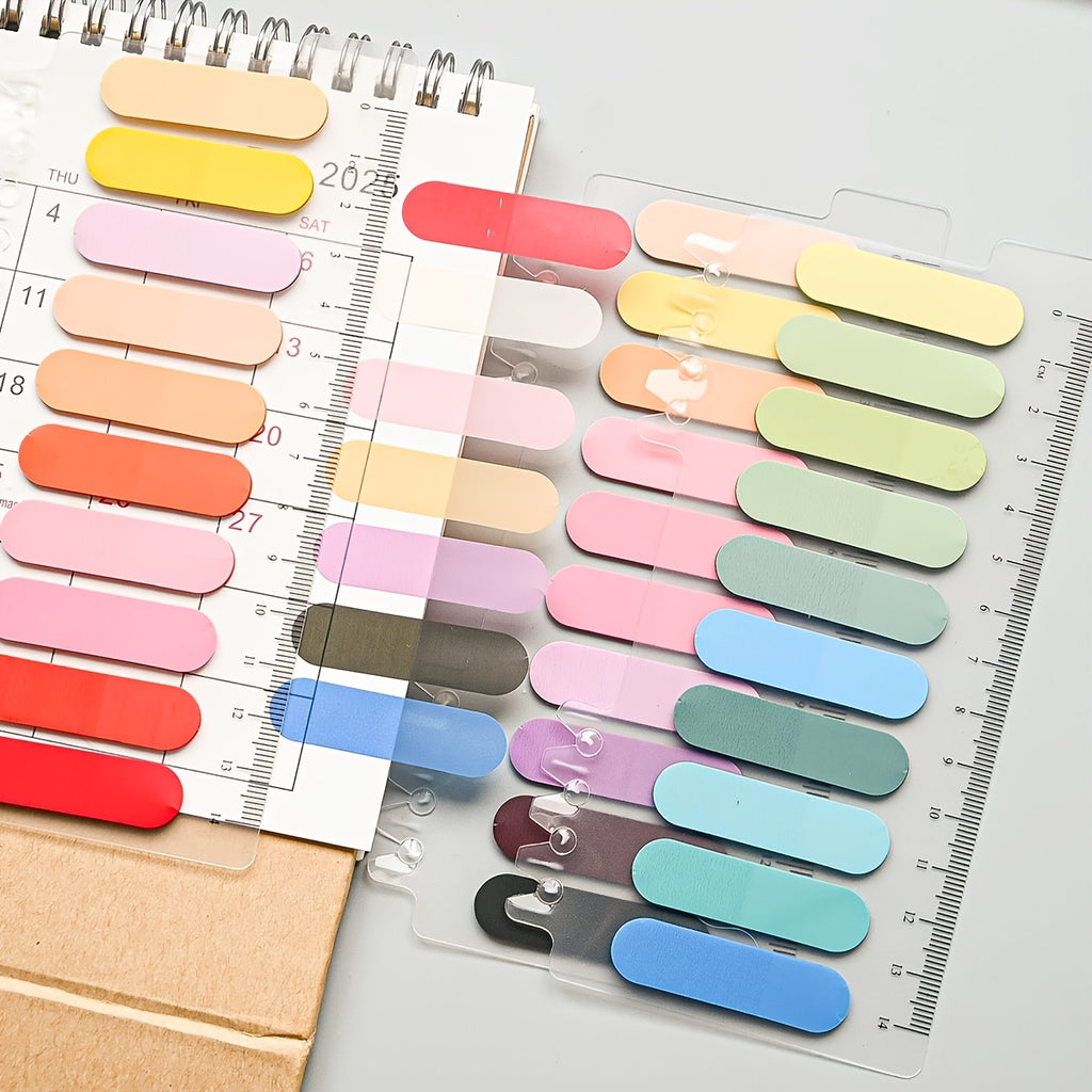1 Pack of 200 Sheets, Semi-circular Gradient Color PET Sticky Notes, Transparent Index Tabs for Note-taking, Adhesive Memo Pads