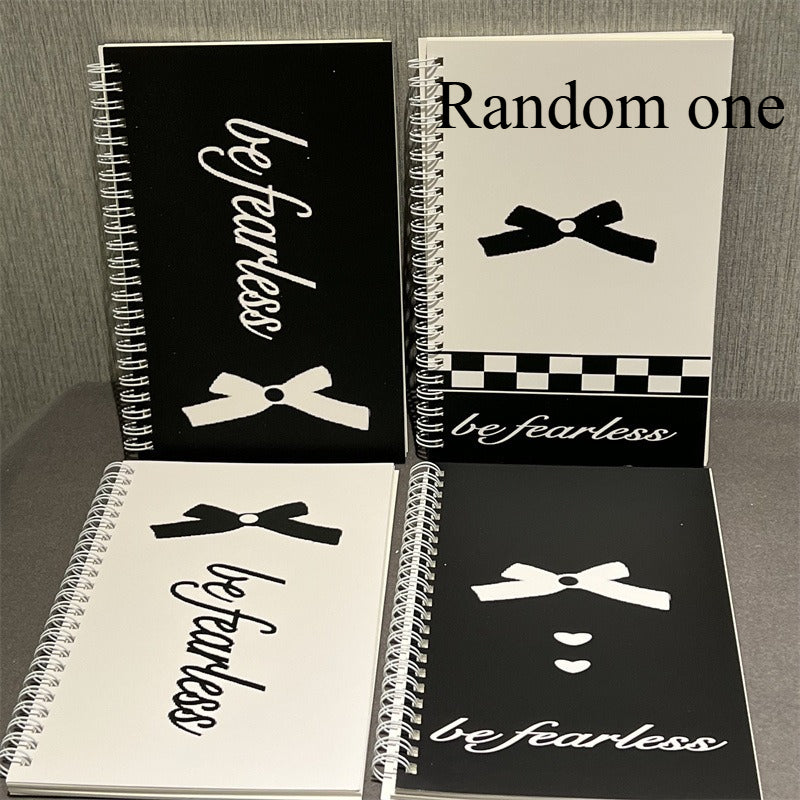 A5 Pink Bow Coil Notebook Ins Wind High Beauty Heart Horizontal Line Notebook Heart Student Notebook