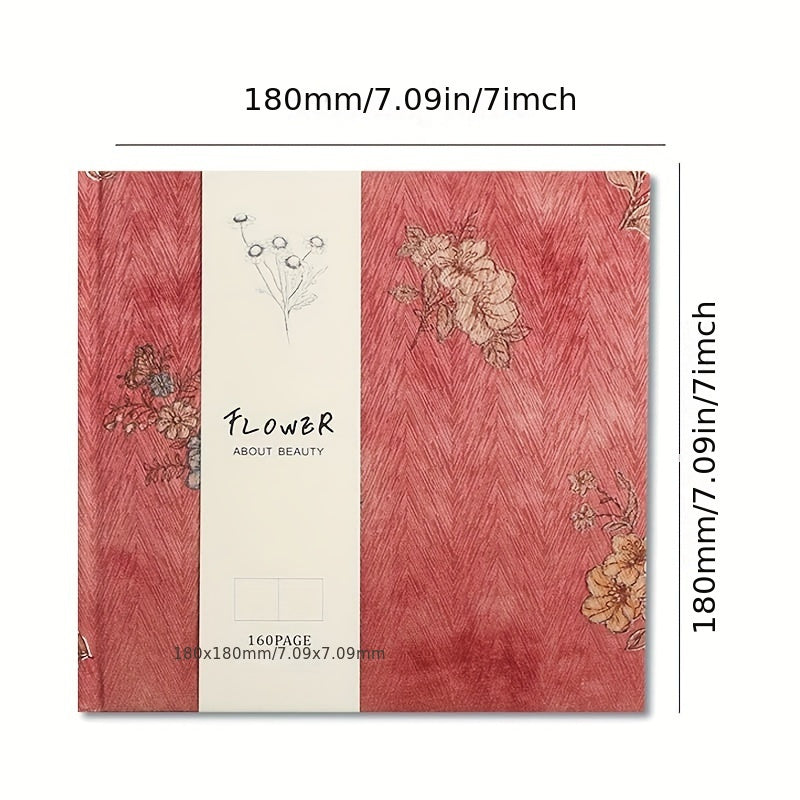 160 Pages of Artistic Retro Fabric Notebook with Full Blank Inner Pages, Drawing And Sketching Book, 7.09 * 7.09inch Thick Notebook