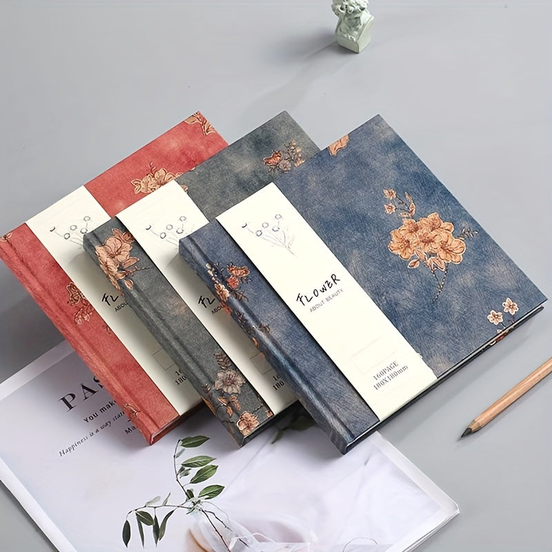 160 Pages of Artistic Retro Fabric Notebook with Full Blank Inner Pages, Drawing And Sketching Book, 7.09 * 7.09inch Thick Notebook