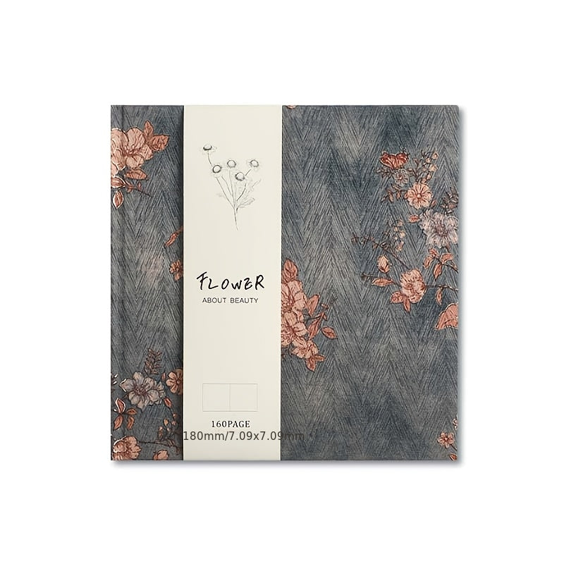 160 Pages of Artistic Retro Fabric Notebook with Full Blank Inner Pages, Drawing And Sketching Book, 7.09 * 7.09inch Thick Notebook